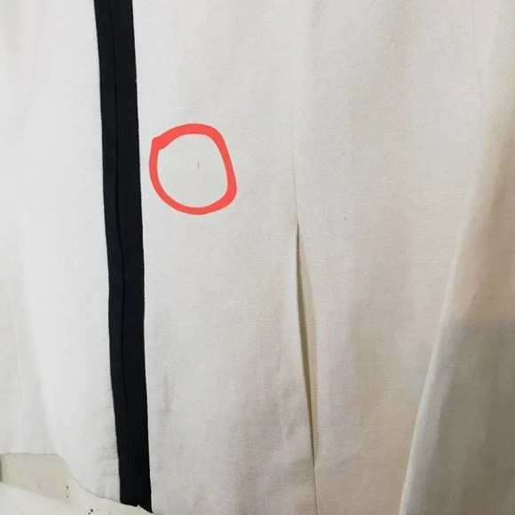 Jones NY‎ 10 white/black trim front zip linen blend blazer/jacket - Picture 7 of 7